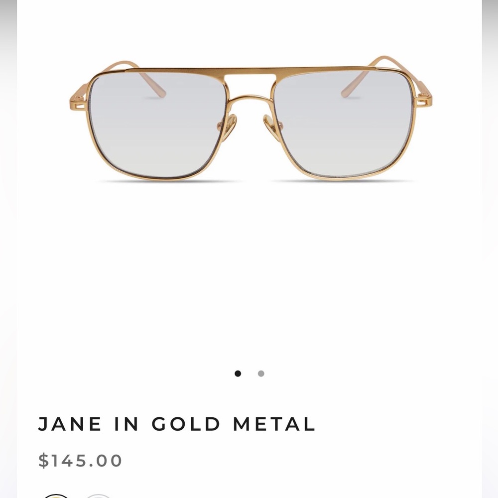 Elisa Johnson gold metal Jane sunglasses